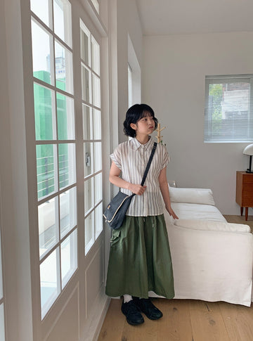 Yupun Summer Striped Short Sleeve Shirt