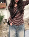 Pug Stripe Hood Terry Knit T-shirt