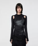 Cut-out Turtleneck Long Sleeve