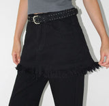 FRINGE LAYER SKIRT PANTS