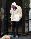 LOG BUTTON BRUSHED HOOD ZIP-UP