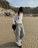 Sarah Washing Grey Wide Pants