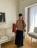 Fidio banding peach fuzz long skirt