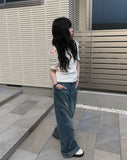 Pauline Off Shoulder Ribbon Short Sleeve Tee