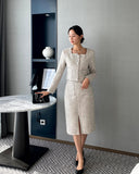 Coner Tweed Split Skirt