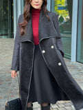 Bedrin Shawl Collar Down Long Padding Coat (Belt Set)