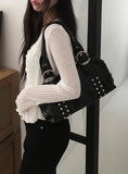 Cuba Stud Buckle Leather Shoulder Bag