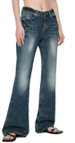 Late washing flare jeans
