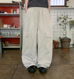 Heyou Summer Banding Wide Cargo Pants