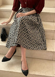 Elian Jacquard Pattern Flare Banding Skirt