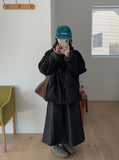 Enconi Wool Quilted Hooded Half Coat
