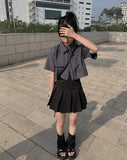 Sou pleats mini skirt