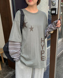 Haslin Stripe Layered Over Long Sleeve Tee