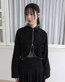 SHIRRING KARA ZIP UP