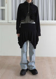 SHIRRING KARA ZIP UP