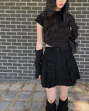 Sammy golden pleated mini skirt