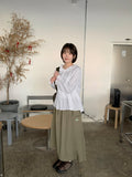 Tomou banding patch cargo cotton long skirt