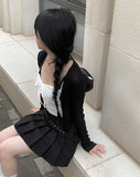 Seat Diagonal Belt Mini Skirt