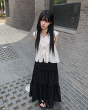 Vito Tiered Long Banding Skirt