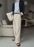 Ablik three tuck linen slacks
