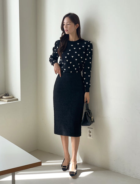 I AM MARI (アイアムマリ) - オールブラックツイードHライン