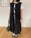 Hakun Layered Slit Ribbon Long One Piece