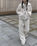 Sada corduroy corduroy string wide pants