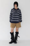 STRIPE COLLAR OVER KNIT