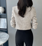 Coner Square Neck Tweed Jacket