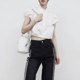 Amua Crop String Half Zip-Up