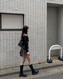 In-the-Low Belt Pleated Skirt Pants