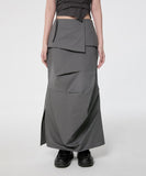 Drape Layered Maxi Skirt