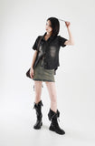 Abel denim belt skirt