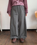 Herdy Nylon Banding Side Snap Wide Jogger Pants