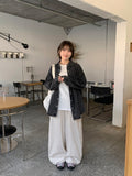 Hedeki banding snap button wide cotton pants