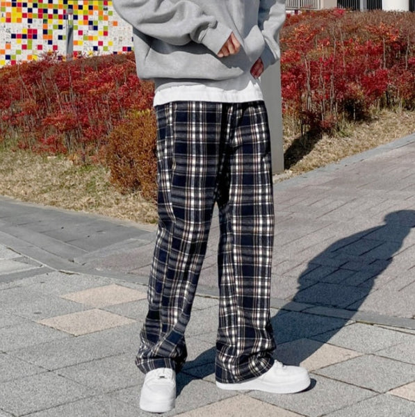 【MODERNIF】Deli Wool Check Wide Pants modernif (モダンイフ) - デリウールチェックワイドパンツ