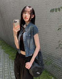 Kit Short Sleeve Snap Denim Shirt