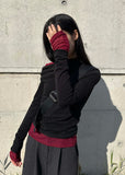 RIBBED SHOULDER KNIT