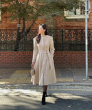 Abode No Collar Puff Flare Long Coat