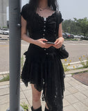 Shuri Puff Lace Short Sleeve Blouse