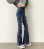 4 Seasons Banding Long Boot Cut Color Denim Pants