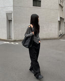Hep Black Cotton Wide Pants