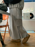 Dubs line brushed cargo long skirt