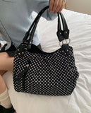 Rumin Dot Studded Big Shoulder Bag