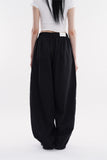 Airy wide balloon cotton pants