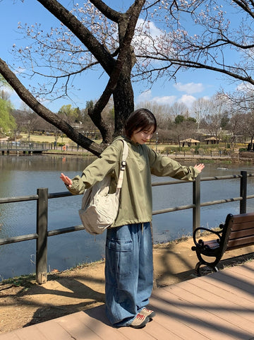 Yobibu Hood Anorak Over Sweatshirt