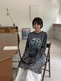 Eluki pigment color matching printing long sleeve tee