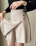 Audrey Jacquard Button Wrap Skirt Pants