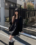 Alter Nylon Shirring Layered One Piece
