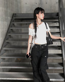 Chyuleu One-Shoulder Unbalanced Shirring Tee
